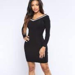 Fashion Nova So Lifted Off Shoulder Dress - Black XS